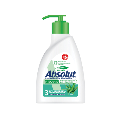 Мыло  жидкое антибактериальное ABSOLUT "Алоэ" 600594, 250 мл.