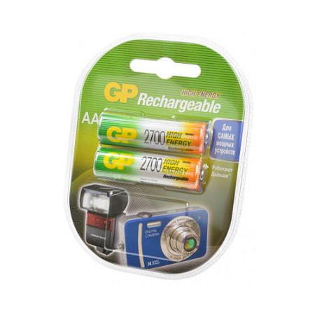 Батарейки аккумуляторные GP 270AAHC-UC2 HR06, 1.2 В, 2 шт