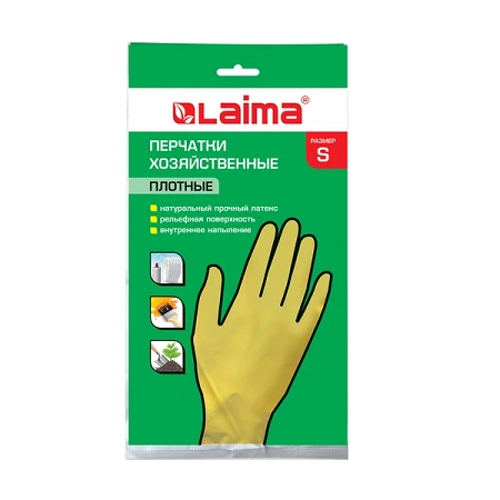 Перчатки  хозяйственные латексные LAIMA 600569, разм. S